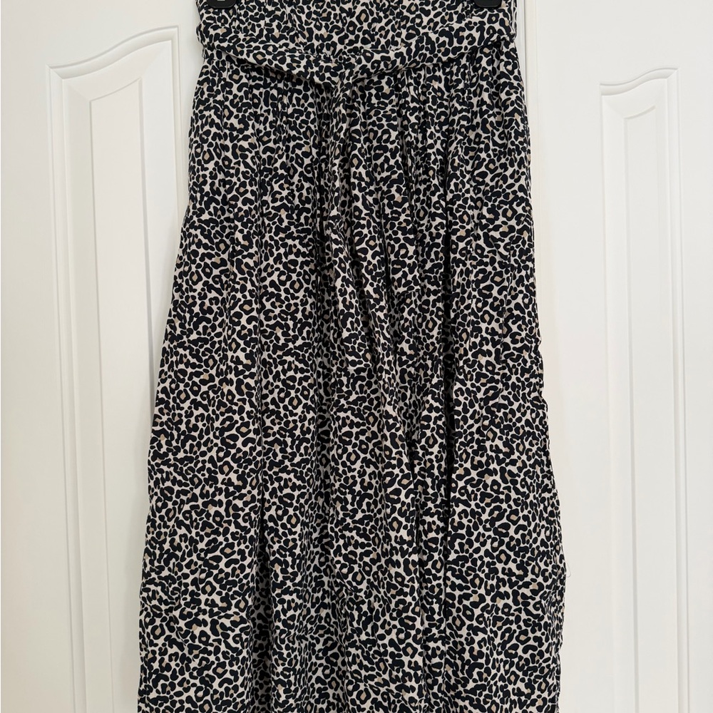Sézane Elie leopard print skirt